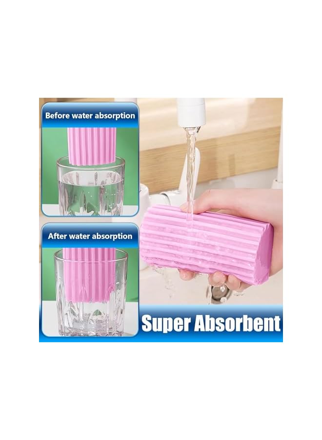promass Damp Duster, 4 Pcs Magical Dust Cleaning Sponge, Reusable Cleaning Sponge Dusters for Cleaning Blinds, Glass, Baseboards, Railings, Vents, Mirrors, Window Track Grooves (Pink), LC-AE-0007 - Image 3