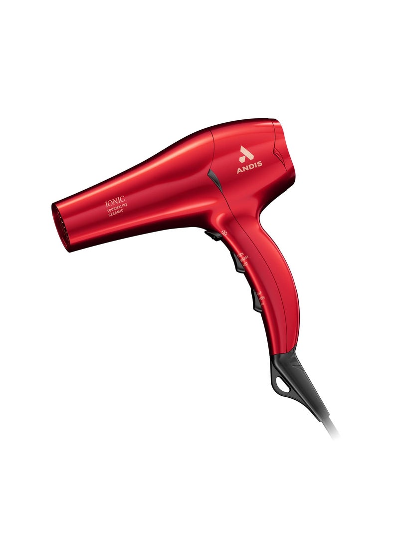 andis - Andis 30290 1875Watt Tourmaline Ceramic Ionic Pro Dry Professional Hair Dryer 3 Heat Settings  2 Speed Settings 2 Dryer Attachments Lightweight Fast Dry  Low Noise Soft Grip Red - Image 1