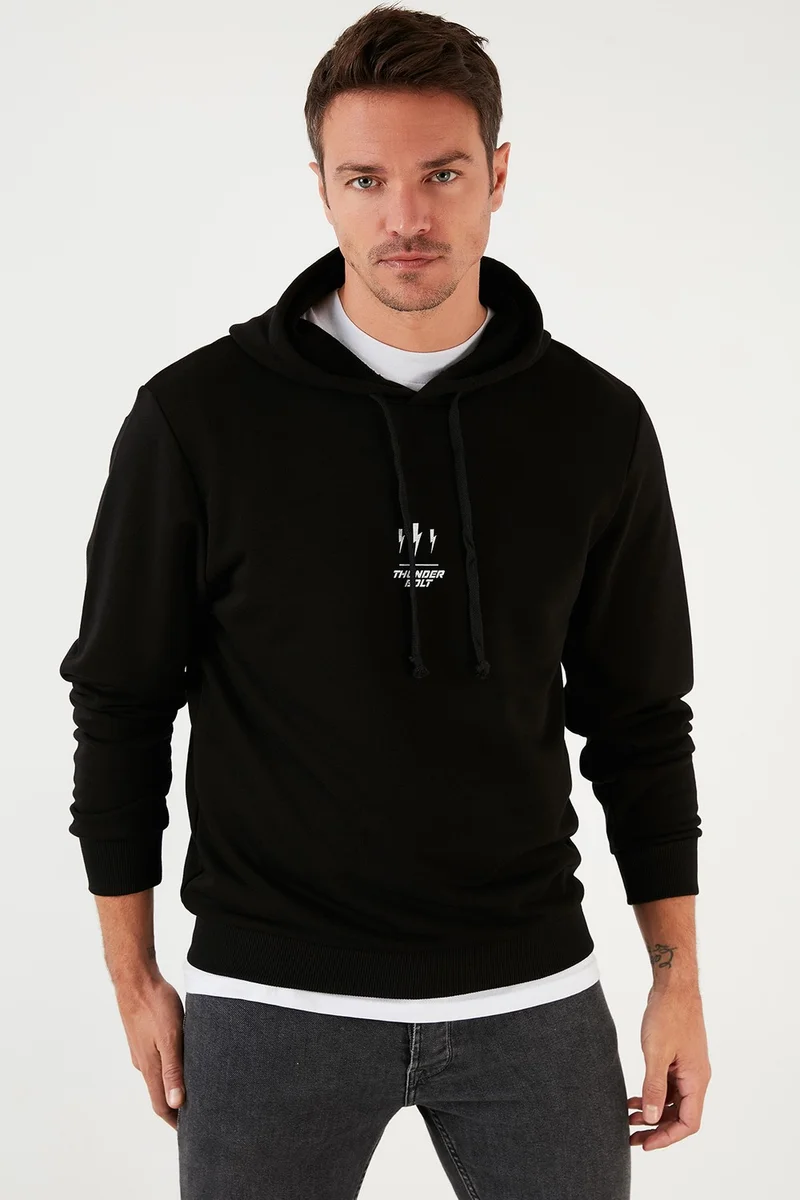 بوراتي Printed Cotton Hooded Slim Fit Sweat Men's Sweat 5905237