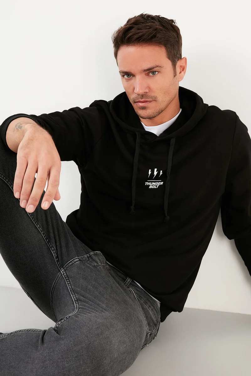 بوراتي Printed Cotton Hooded Slim Fit Sweat Men's Sweat 5905237
