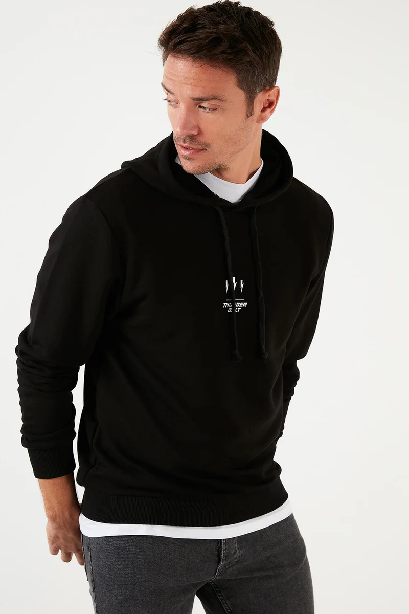 بوراتي Printed Cotton Hooded Slim Fit Sweat Men's Sweat 5905237