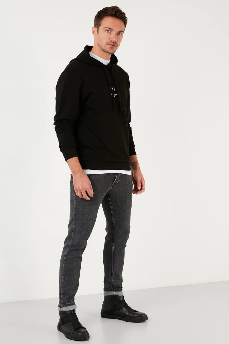 بوراتي Printed Cotton Hooded Slim Fit Sweat Men's Sweat 5905237