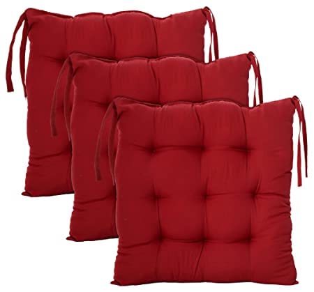 MITUL Microfiber Chair Cushion Seat Pad with Ties Use for Home Chair Bookstore Library Cafe Car Office 40X40cm 40x40 cm Maroon 7 - Image 5