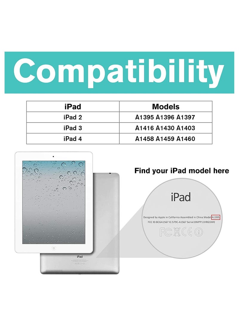 Procases - ProCase iPad 2 3 4 Case (Old Model) – Ultra Slim Lightweight Stand Case with Translucent Frosted Back Smart Cover for Apple iPad 2/iPad 3 /iPad 4 -Purple - Image 1
