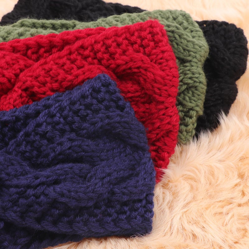 DRESHOW Winter Knit Chunky Headbands for Women Crochet Turban Knitted Ear Warmer Fashion Fashion Head Wrap Winter Accessories 4 Pack - Image 5