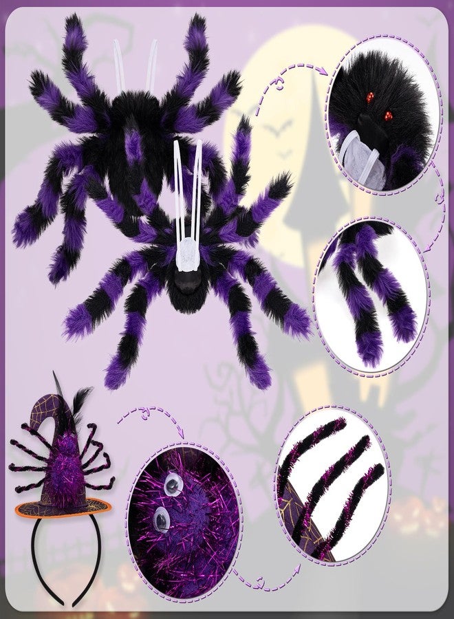 Hifot Spider Costume for Kids, Spider Wings Tutu Skirt Spiderweb Headband Set Girls Halloween Costumes Cosplay Party - Image 3
