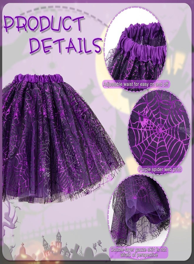 Hifot Spider Costume for Kids, Spider Wings Tutu Skirt Spiderweb Headband Set Girls Halloween Costumes Cosplay Party - Image 5