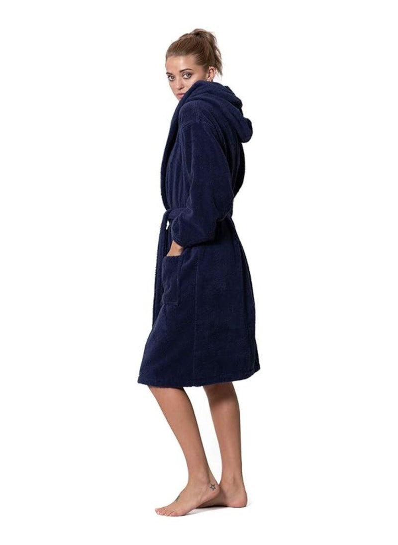 White Rose Navy Blue Color Dressing Gown Bathrobe XL Size Nightwear  - Image 1