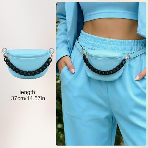 Asofelk 14.5 Inch Acrylic Purse Chain Strap Replacement, Short Bag Chain Handle, Matte Black Bag Charm Extender for Handbags, Clutches, Phone and Shoulder Bags charms for handbags bum bag accessories - Image 4