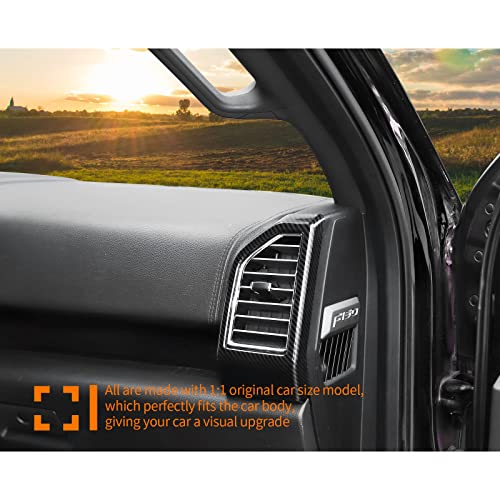 Hoolcar Interior Center Console Dashboard Navigation Trim Cover Kit ABS Accessories for 2015-2020 Ford F150, Black Wood Grain - Image 4