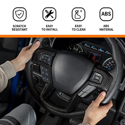 Hoolcar Interior Center Console Dashboard Navigation Trim Cover Kit ABS Accessories for 2015-2020 Ford F150, Black Wood Grain - Image 3