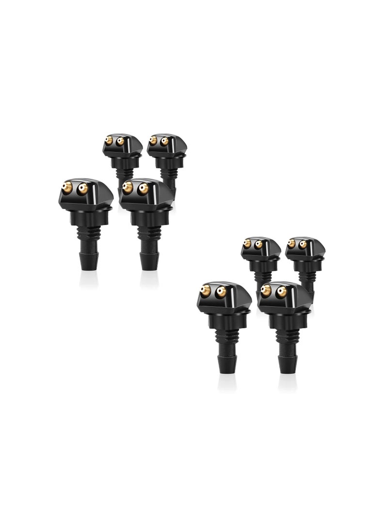 8 PCS Windshield Washer Nozzles, 8mm & 9mm Front Sprayers for Trucks and Cars, 4-Hole Design Compatible with Ford, Honda, Chrysler, Subaru, BMW, Buick. - Image 1