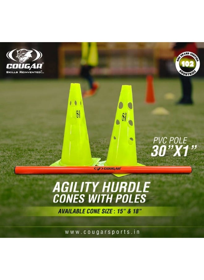 Cougar COUGAR Plastic Speed Hurdles  (For Adults Pack of 2 cones & 1 pole)  - Image 3