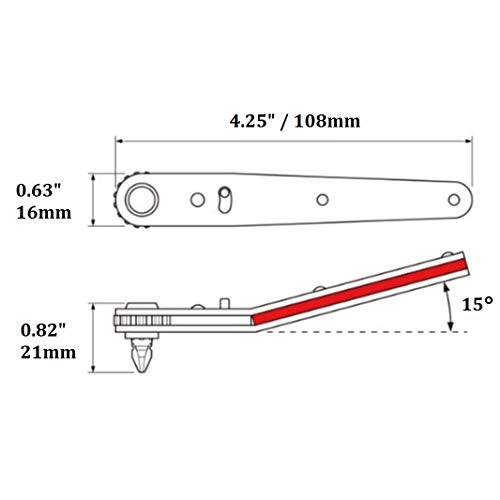 ANEX Ultra Low Profile Offset Ratcheting Screwdriver and Hex Wrench 90 Degree For Tight Area (Magnetic 9 Bits Set) Upwards Angled Head, Red - Image 3