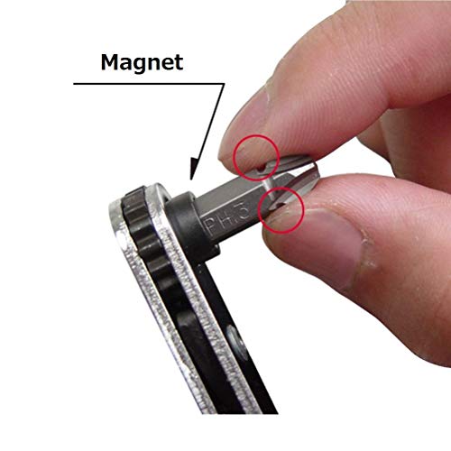 ANEX Ultra Low Profile Offset Ratcheting Screwdriver and Hex Wrench 90 Degree For Tight Area (Magnetic 9 Bits Set) Upwards Angled Head, Red - Image 5