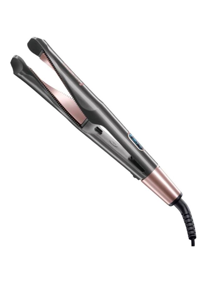 NIBEMINENT 2-In-1 Hair Straightener And Curler Black/Rose Gold 370x85x156millimeter - Image 1