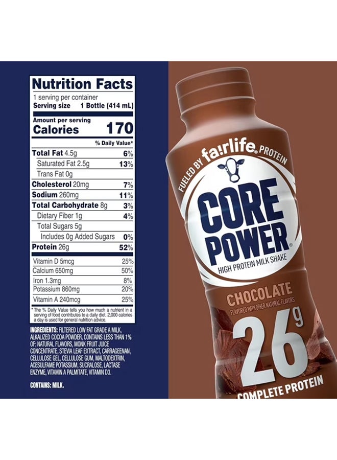 Fairlife Core Power High Protein Milk Shake Chocolate 414Ml, With 26G Protein, Pack of 12 - Image 4