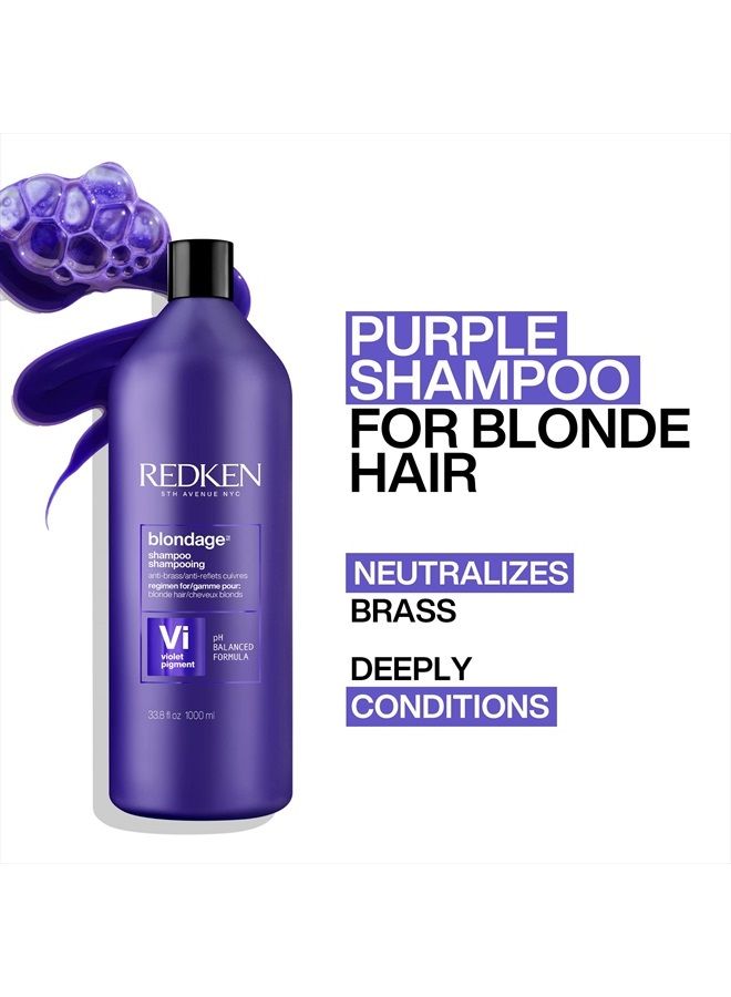 REDKEN شامبو ريدكن كولور إكستند بلوندج ديبوزيتينغ بنفسجي للشعر الأشقر، يحيّد درجات اللون النحاسي مع حمض الستريك، 33.8 أونصة سائلة - Image 3