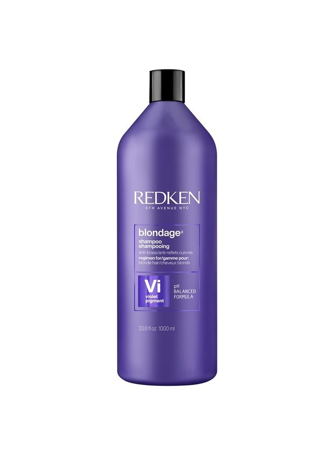 REDKEN شامبو ريدكن كولور إكستند بلوندج ديبوزيتينغ بنفسجي للشعر الأشقر، يحيّد درجات اللون النحاسي مع حمض الستريك، 33.8 أونصة سائلة - Image 1