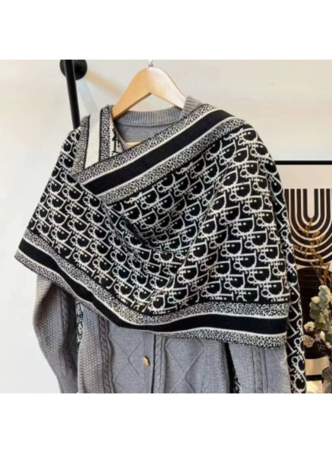 Reversible Letter-Print Scarf (Winter Edition)  - Image 1