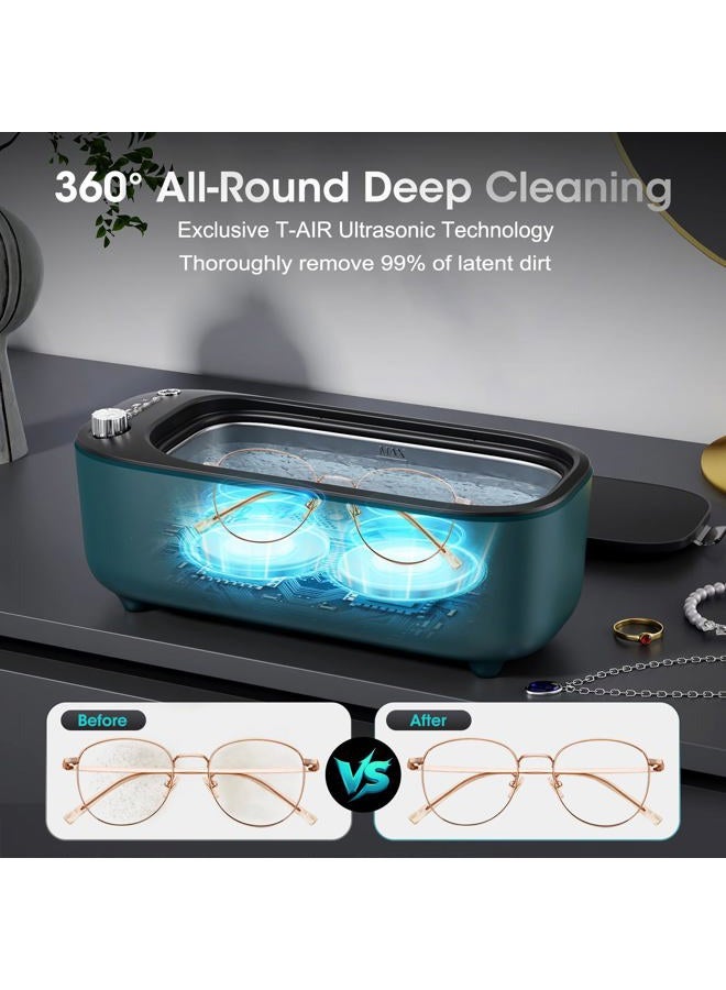 THINNFOK Ultrasonic Jewelry Cleaner, Jewelry Cleaning Machine, Intelligent Variable Frequency 47KHz-50KHz, Professional Sonic Cleaner with UV for Rings, Glasses, Watches, Dentures - Image 2