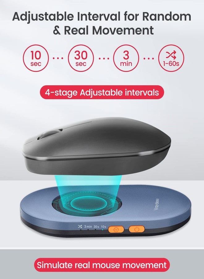 Vaydeer Ultra Slim Mouse Mover with Adjustable Running Timer, Undetectable & Noiseless Jiggler Simulates Realistic Movement, Driver-Free Shaker for Keeping The PC Active and Secure(Dark Green) - Image 3