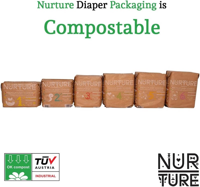 nurture حفاضات نورتشر من بايو باج حجم 4 1531 باوند 78 حفاضات أطفال عالية الجودة خالية من المواد الكيميائية فائقة الامتصاص صديقة للبيئة مضادة للحساسية - Image 2