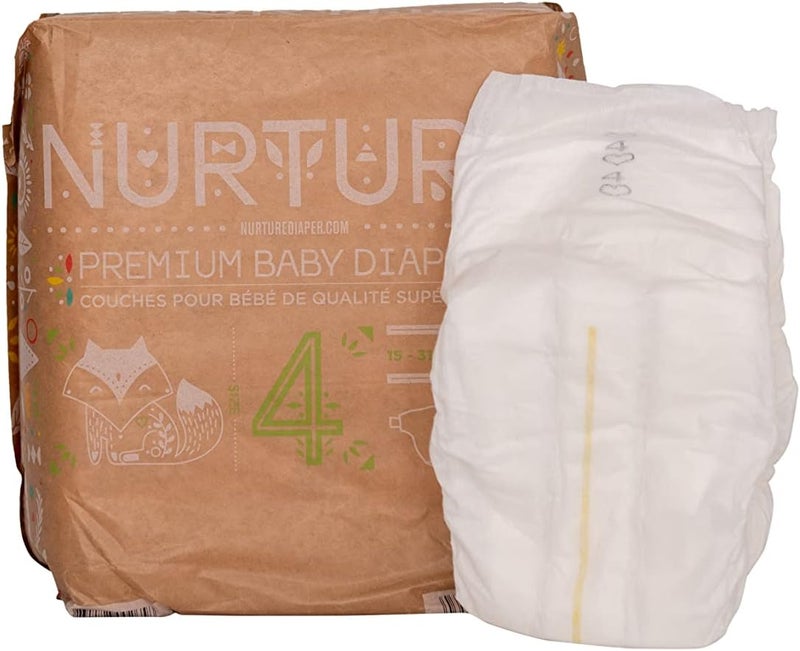 nurture حفاضات نورتشر من بايو باج حجم 4 1531 باوند 78 حفاضات أطفال عالية الجودة خالية من المواد الكيميائية فائقة الامتصاص صديقة للبيئة مضادة للحساسية - Image 1