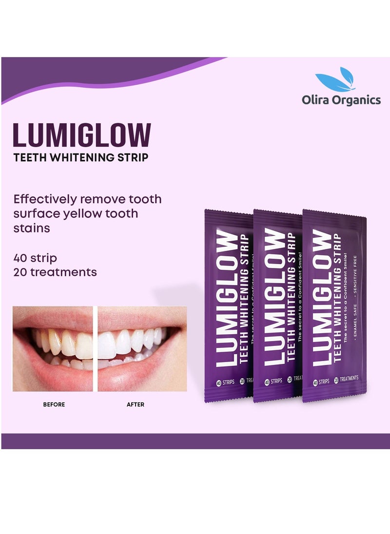 LUMIGLOW 40-Piece Lumiglow Professional Teeth Whitening Dental Kit | Glorysmile v34 Colour Corrector Purple Teeth Whitening Tooth Stain Removal Teeth Whitening Booster Purple Toothpaste 30 ml| Combo Pack  - Image 4