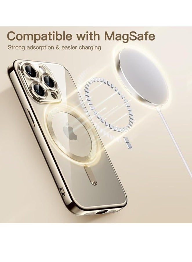 MIGOFAST Soft Clear Case for iPhone 15 Pro Max 6.7-Inch, Camera Lens Full Protection, Compatible with MagSafe Wireless Charging, Shockproof Electroplated TPU Phone Cover (Natural Titanium) - Image 4