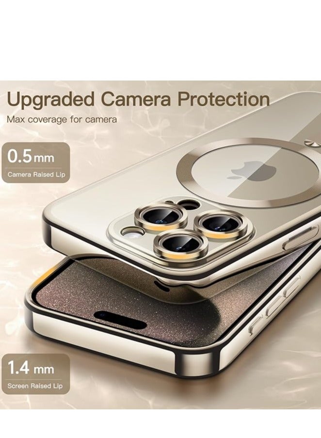 MIGOFAST Soft Clear Case for iPhone 15 Pro Max 6.7-Inch, Camera Lens Full Protection, Compatible with MagSafe Wireless Charging, Shockproof Electroplated TPU Phone Cover (Natural Titanium) - Image 5