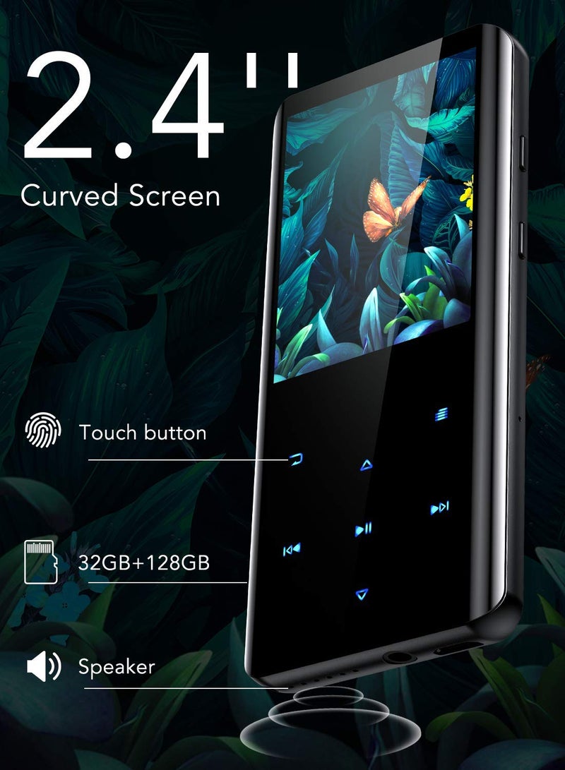 AGPTEK 32GB MP3 Player with Bluetooth 5.3, A19X 2.4" Curved Screen Portable Music Player with Speaker Lossless Sound with FM Radio, Voice Recorder, Supports up to 128GB, Black - Image 4