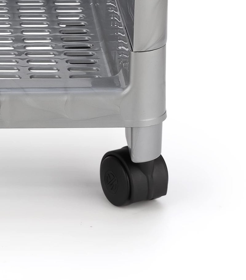 FOROLY 5Layer Multipurpose Plastic Basket Cart Portable Storage Solution for Any Space 5 Layer Silver - Image 4