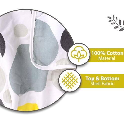 Divine Casa 100% Cotton Reversible Single Bed Dohar | Lightweight & Soft AC Blanket | Summer Quilt | 210 x 140 CM, Geometric Silver & Lemon - Image 4