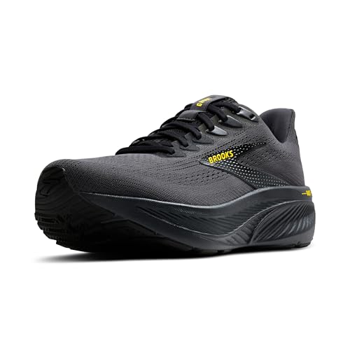 Brooks Men’s Ghost 17 Neutral Running Shoe - Ebony/Black/Yellow - 8.5 Medium - Image 1