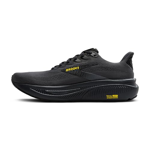 Brooks Men’s Ghost 17 Neutral Running Shoe - Ebony/Black/Yellow - 8.5 Medium - Image 5