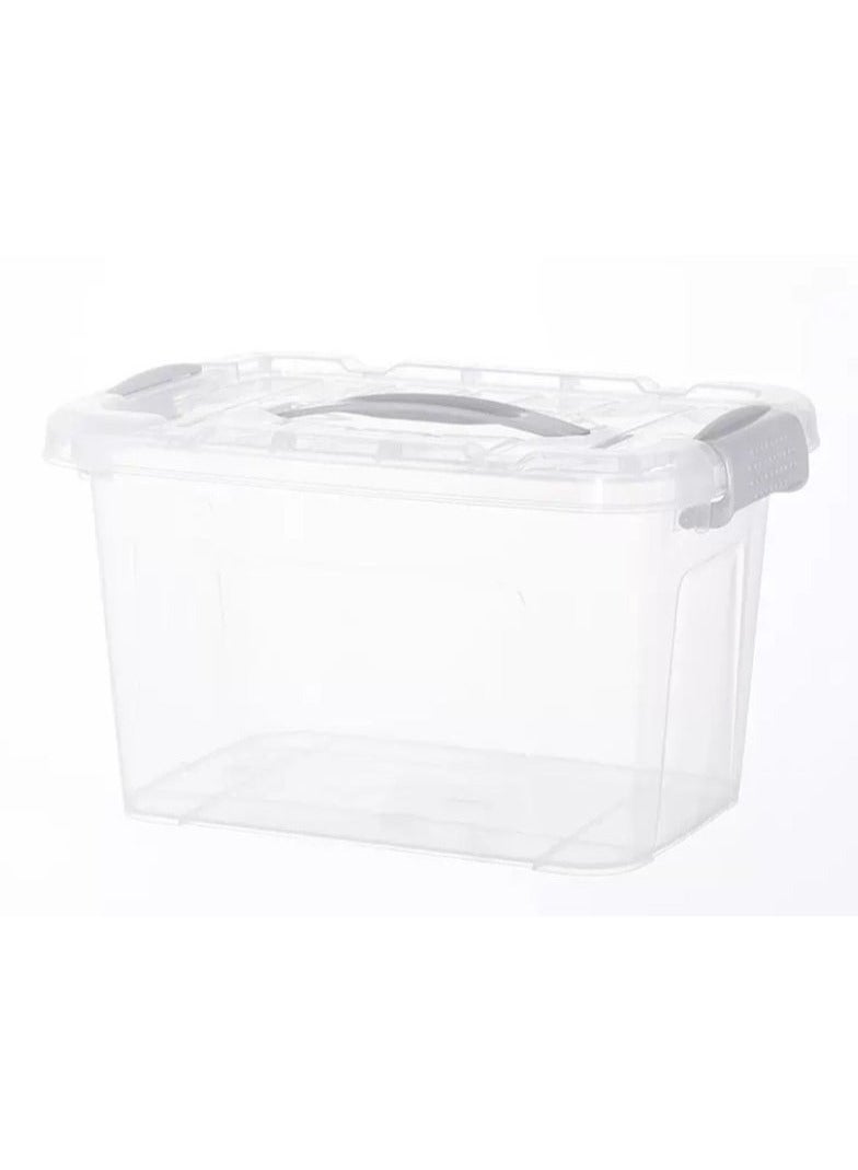 Durable Transparent Storage Box with Lockable Lid – Clear Plastic Organizer for Secure & Easy Access - Image 1