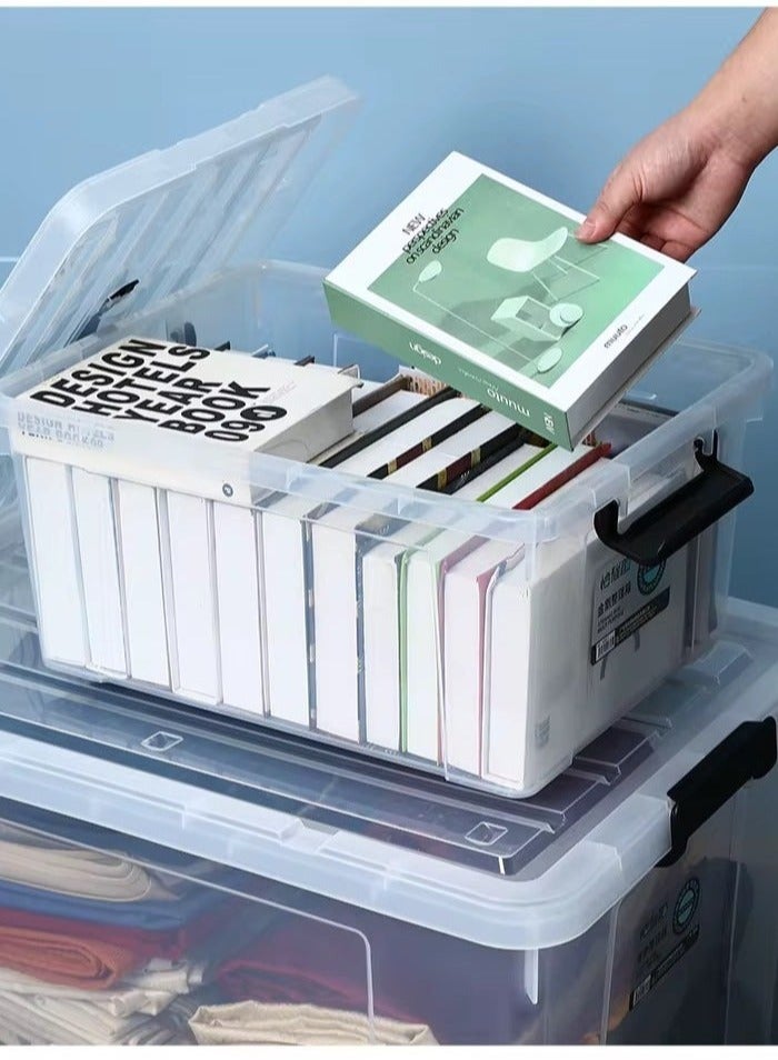 Durable Transparent Storage Box with Lockable Lid – Clear Plastic Organizer for Secure & Easy Access - Image 2