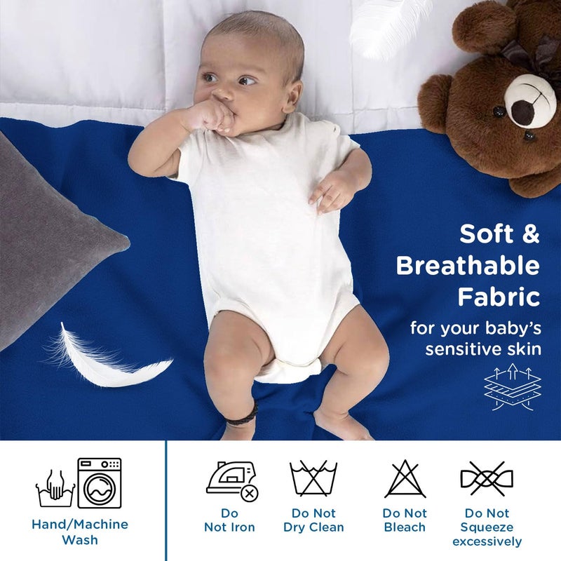 mee mee Mee Mee Reusable Water Proof Cotton Bed Protector SheetExtra Absorbent MatDry SheetsUrine SheetDry Mat 140CmX220Cm XLarge Cyan  - Image 2