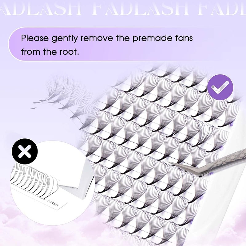 FADLASH Premade Lash Fans D Curl Premade Fans Eyelash Extensions 12D 0.07 Volume Lash Fans Premade Handmade Premade Lash Extensions Fans (12D-0.07D-16mm) Storage & transit friendly - Image 5