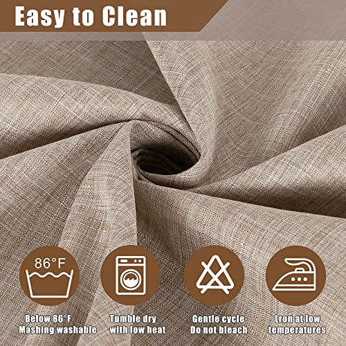 Fitable Faux Linen Tablecloth Square Wrinkle Resistant Fabric Neutral Table Cloth, Indoor Outdoor Table Cover for Kitchen Dining, Birthday Party, Farmhouse (Nature, 54 x 54 Inch) - Image 5