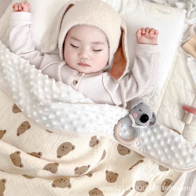 Children's Double Gauze Zou Cloth Soothing Bean Blanket Baby Blanket Bath Towel Cotton Summer Cool Thin Quilt Four Seasons Blanket Wholesale - Image 4