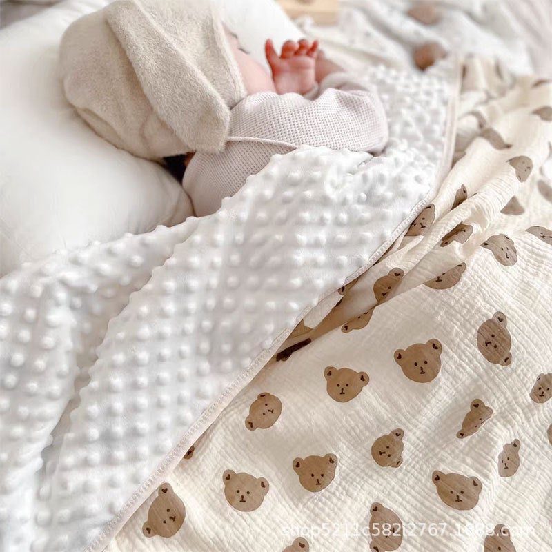 Children's Double Gauze Zou Cloth Soothing Bean Blanket Baby Blanket Bath Towel Cotton Summer Cool Thin Quilt Four Seasons Blanket Wholesale - Image 3