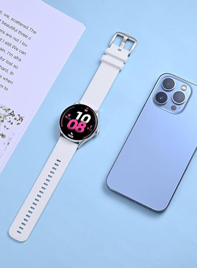 Silicone watch strap 20mm Compatible with Samsung Galaxy  Watch 7/6/5/4 40mm 44mm/Watch 6 Classic 43mm 47mm/Watch 5 Pro 45mm/Watch 4 Classic/Active 2 Band, 20mm Soft Silicone Sport Strap Wristbands Women Men(White)  - Image 3