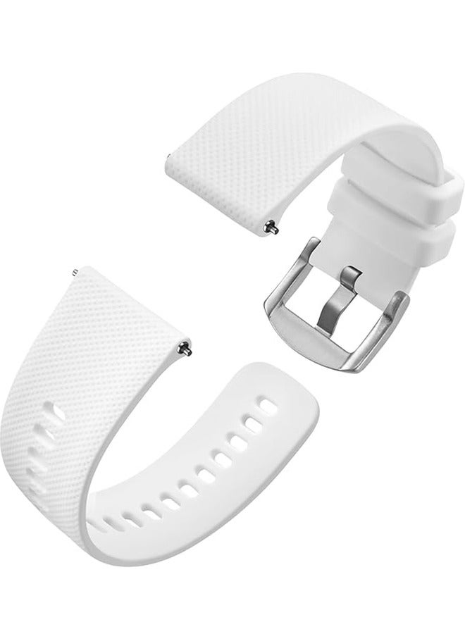 Silicone watch strap 20mm Compatible with Samsung Galaxy  Watch 7/6/5/4 40mm 44mm/Watch 6 Classic 43mm 47mm/Watch 5 Pro 45mm/Watch 4 Classic/Active 2 Band, 20mm Soft Silicone Sport Strap Wristbands Women Men(White)  - Image 4