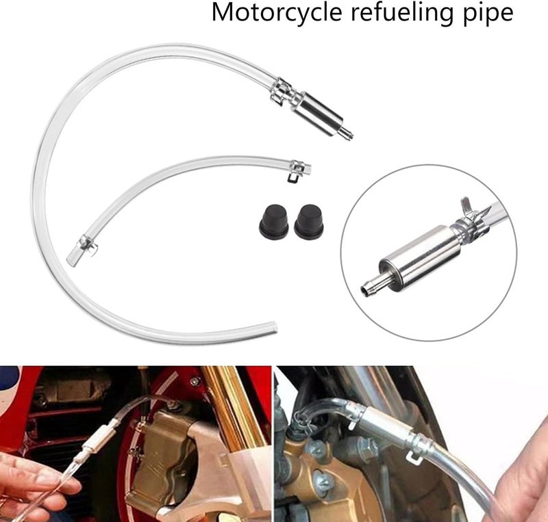 Brake Fluid Bleeder Set Hose Check Valves Tube Bleeding Tool Set for Motorcycle Clutches Check Valves Tool - Image 3