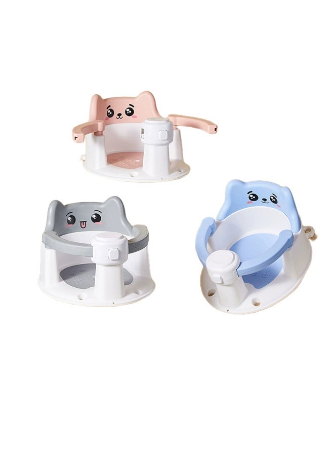 Baby Bath Soft Silicone Seat, Infant Lying Support Bathtub, Bathroom Anti-slip Safety Seat, Baby Bathing Essential, Icy Berry Pink Cute - Image 3