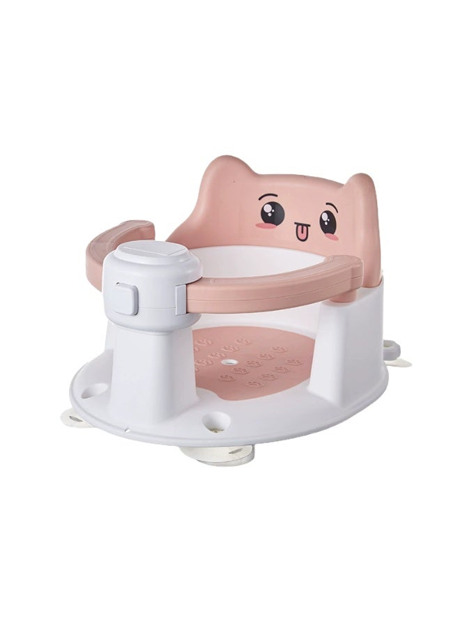 Baby Bath Soft Silicone Seat, Infant Lying Support Bathtub, Bathroom Anti-slip Safety Seat, Baby Bathing Essential, Icy Berry Pink Cute - Image 2