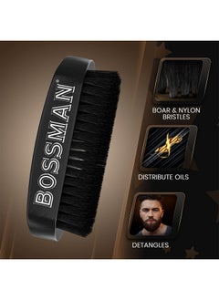bossman Beard Brush For Men - Hand Held Boar & Nylon Bristle Brush - Detangling Brush For Beard And Hair Care  - Image 4
