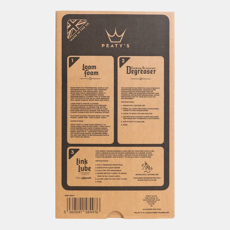 PEATY'S Wash Degrease Lubricate Gift Pack (Dry)